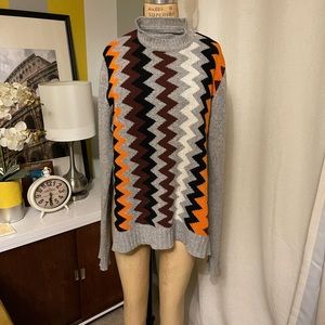 Mens vertical zig zag sweater-L